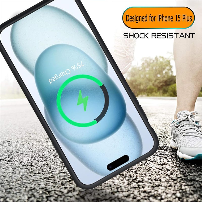 SNRONEW Battery Case for iPhone 15 Plus, Full Encircle 12000mAh High Capacity Rechargeable Portable Charger Case Extended Battery Pack for iPhone 15 Plus (6.7 inch) Wireless Charging Case with Carplay-Black - Image 4